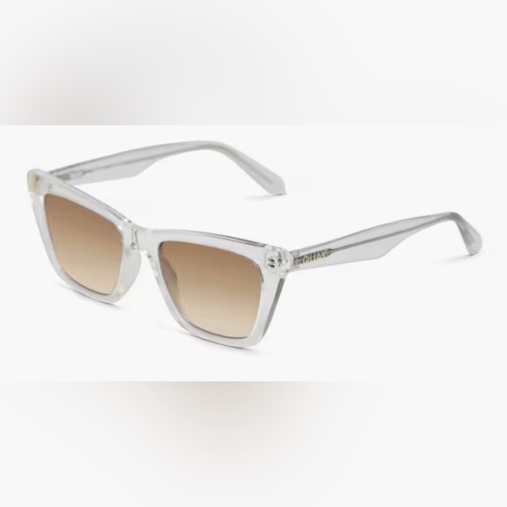 SOLD Quay Call The Shots Clear Frame / Sepia Lens cat eye sunglasses brand new - Picture 4 of 6